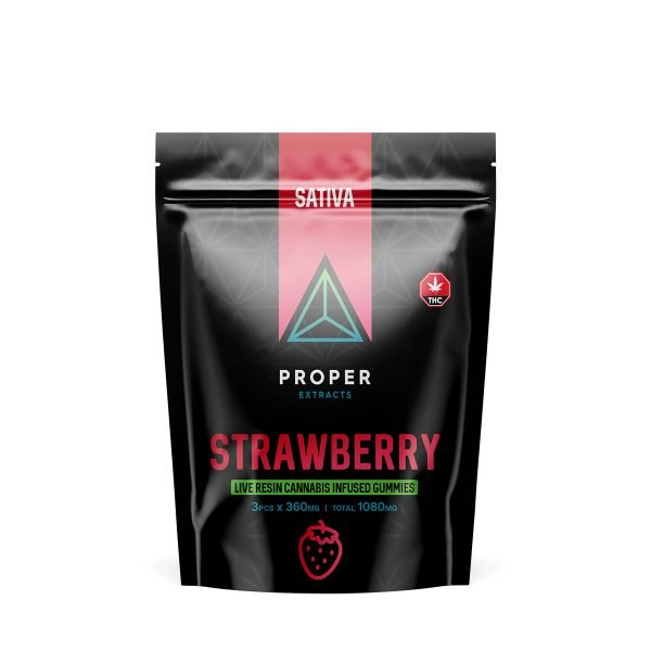 Strawberry Live Resin Gummies (1080mg THC) – Proper Extracts